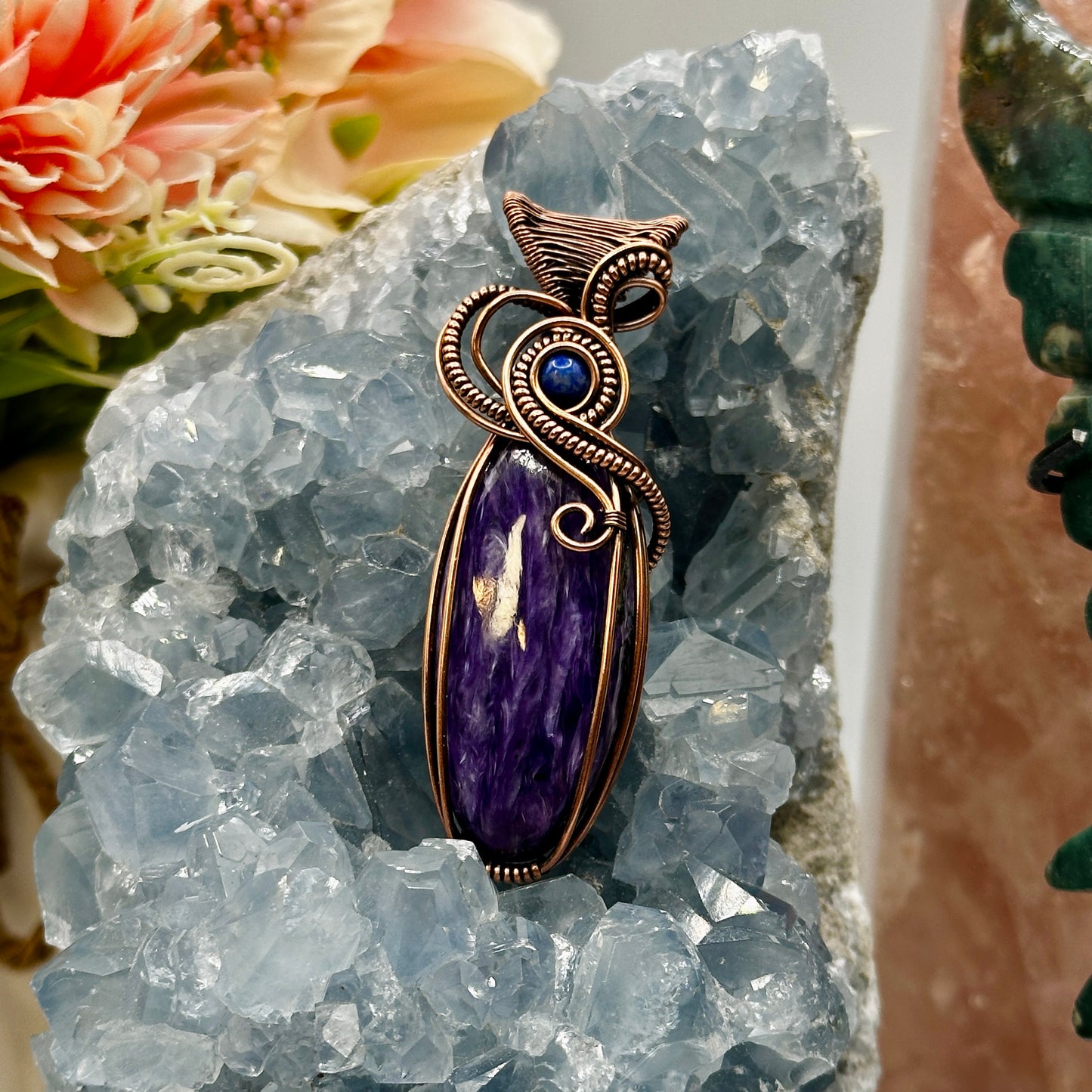 Charoite in Copper w/ Sodalite Bead