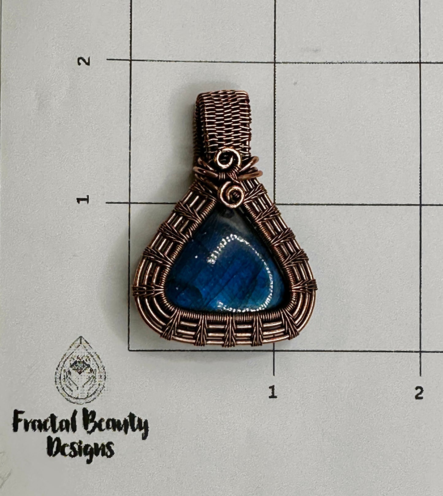 Blue Triangle Labradorite in Copper