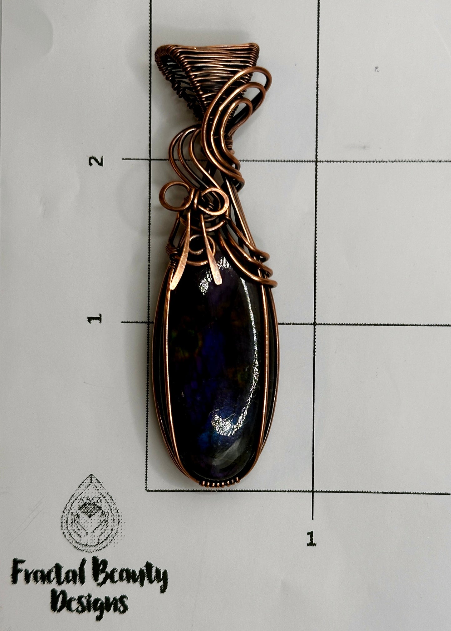 Rainbow Labradorite w/ Bow in Copper