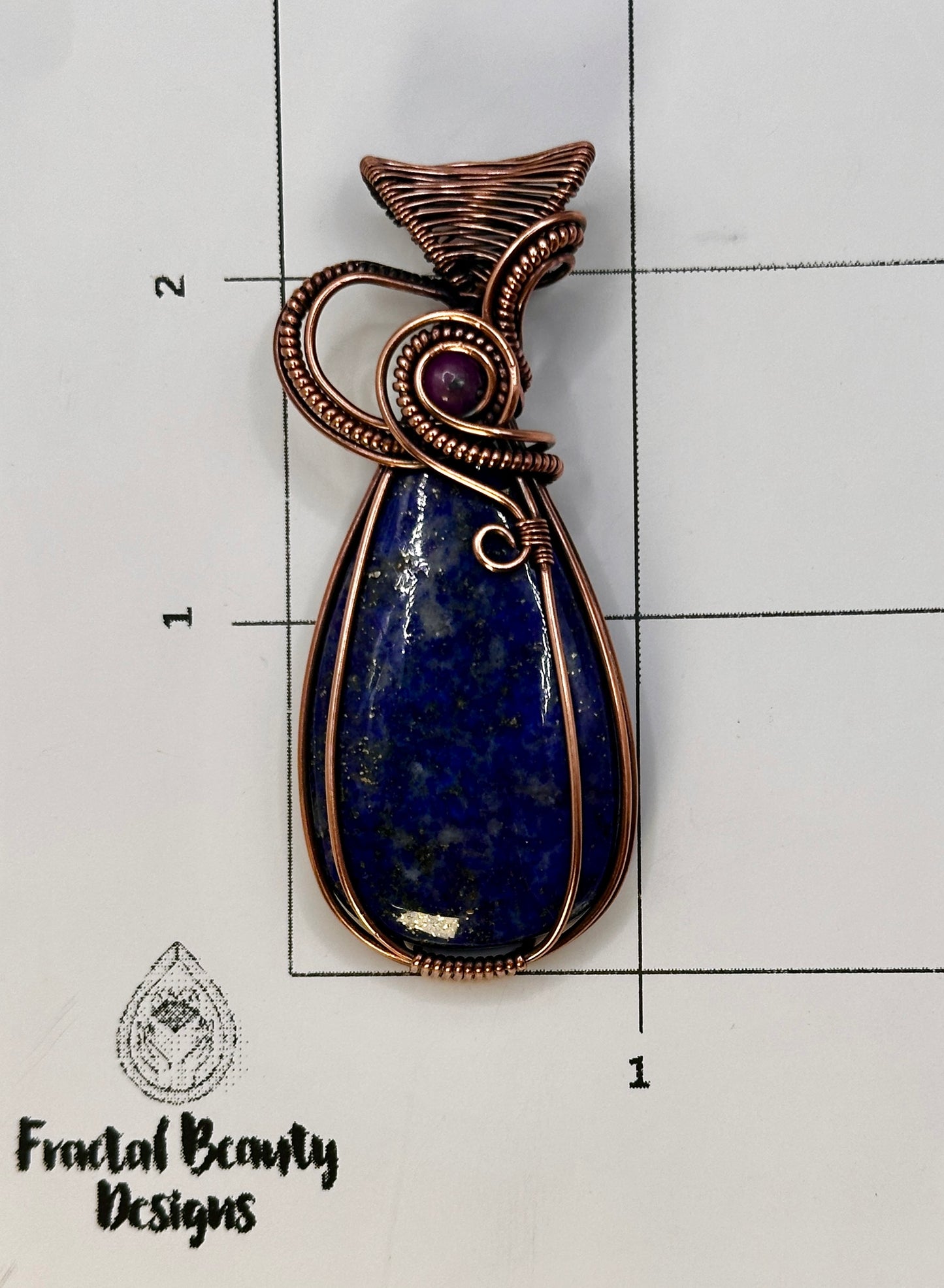 Lapis Lazuli in Copper w/ Ruby Bead