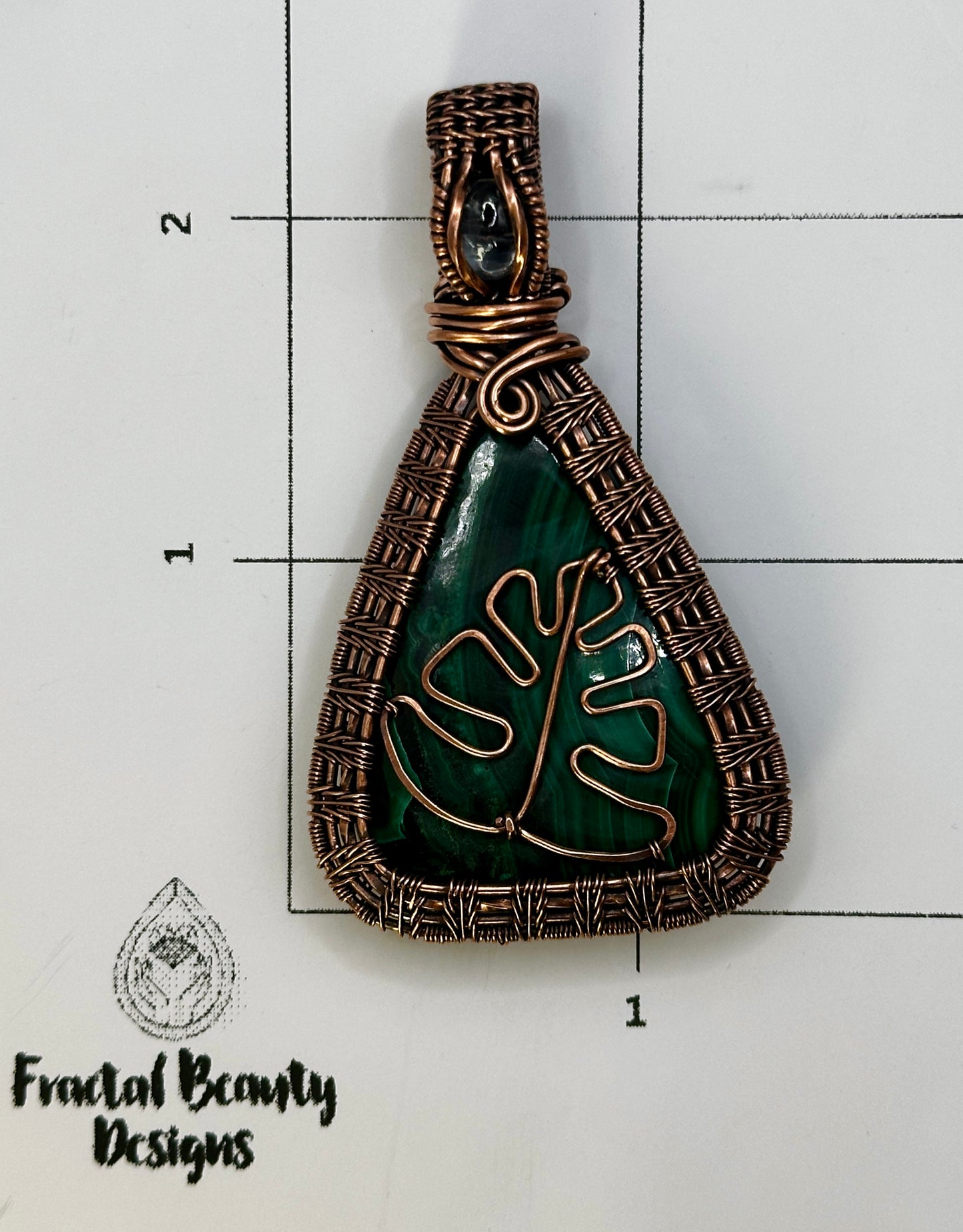 Malachite in Copper w/ Monstera Leaf
