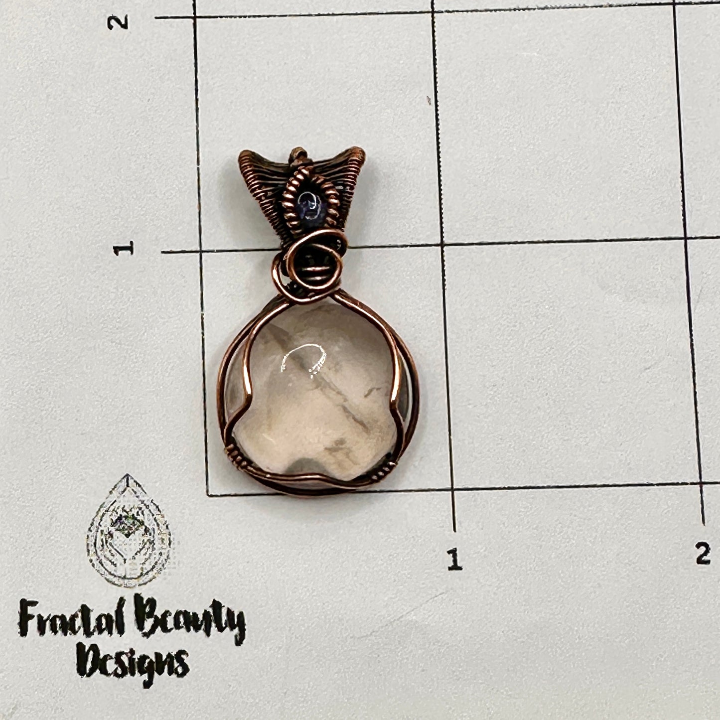 Rose Quartz w/ Tanzanite in Copper