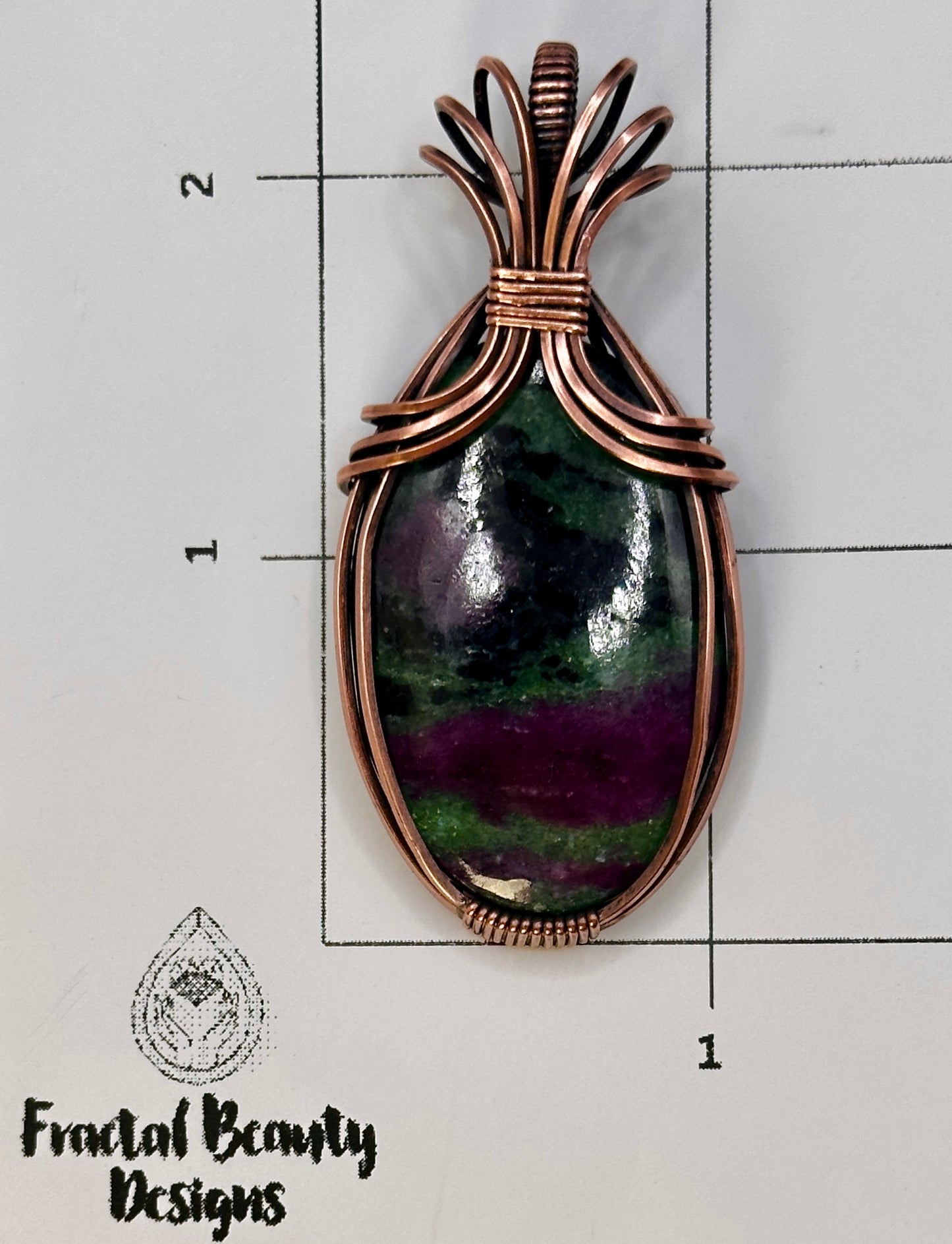 Art Deco Ruby Zoisite in Copper