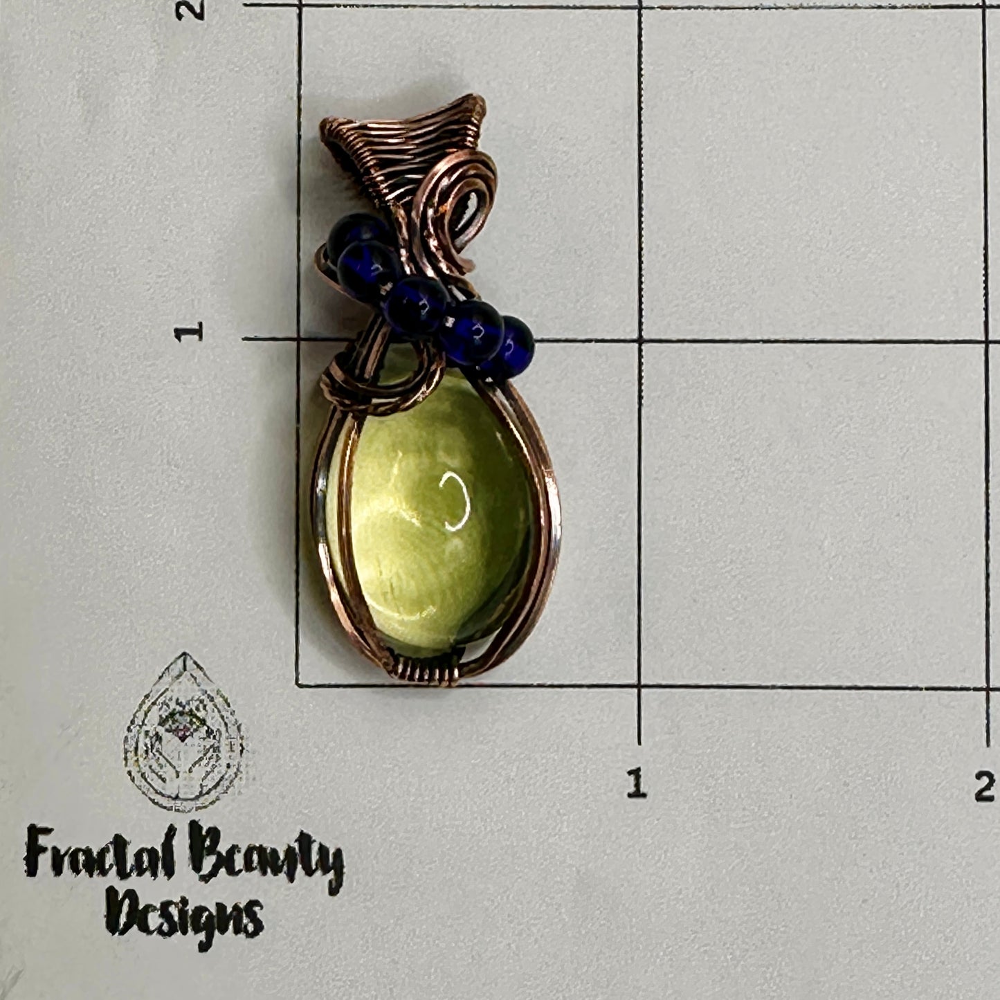 Uranium Glass Pendant in Copper