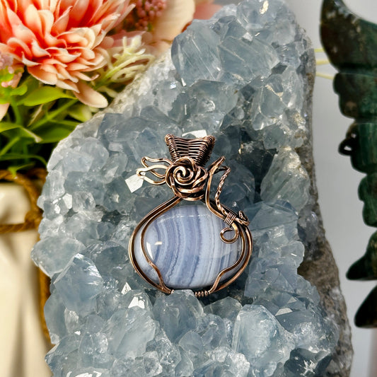 Blue Lace Agate in Copper