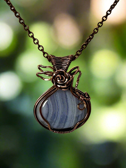 Blue Lace Agate in Copper