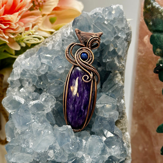 Charoite in Copper w/ Sodalite Bead