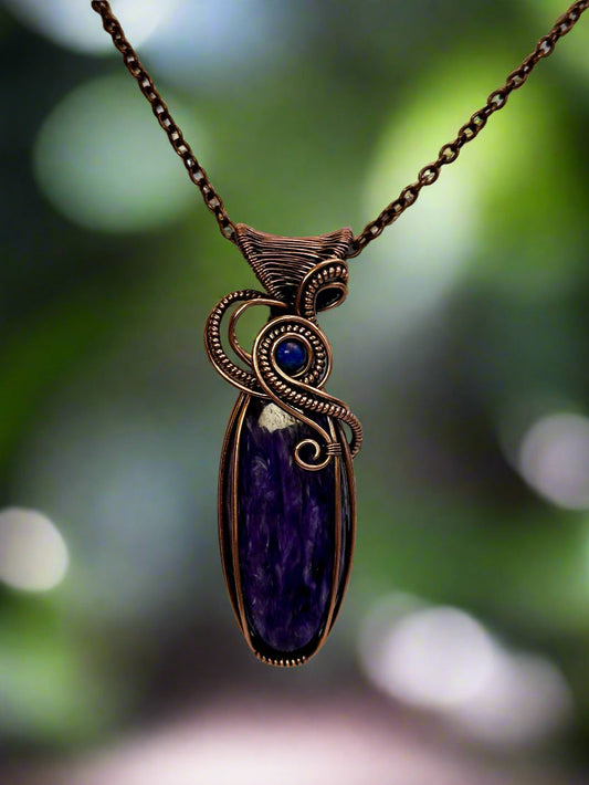 Charoite in Copper w/ Sodalite Bead