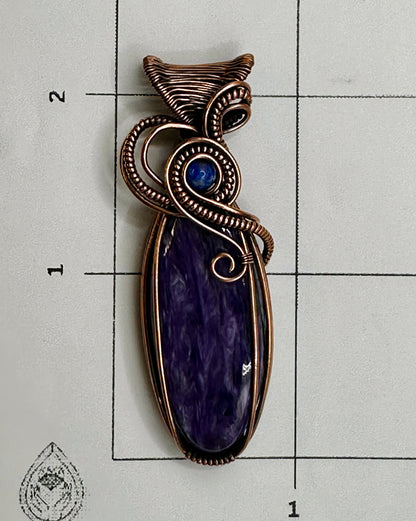Charoite in Copper w/ Sodalite Bead