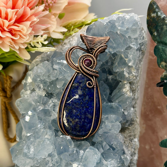 Lapis Lazuli in Copper w/ Ruby Bead