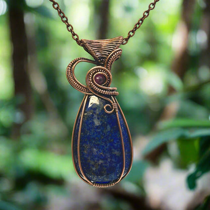 Lapis Lazuli in Copper w/ Ruby Bead