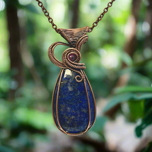 Lapis Lazuli in Copper w/ Ruby Bead