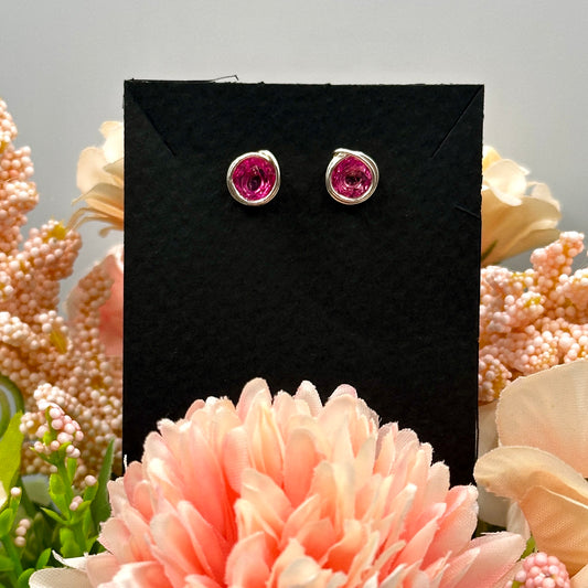 Pink Topaz Stud Earrings
