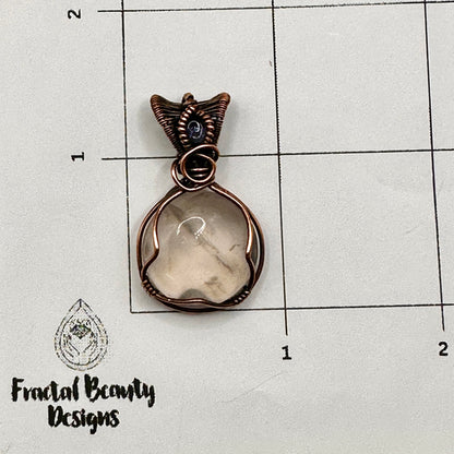Rose Quartz w/ Tanzanite in Copper