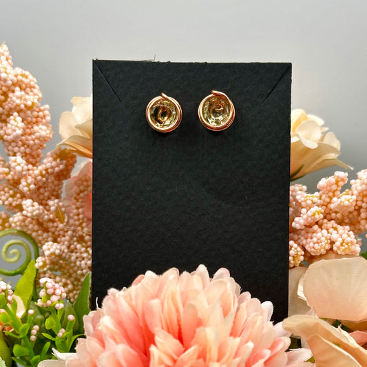 Uranium Glass Stud Earrings