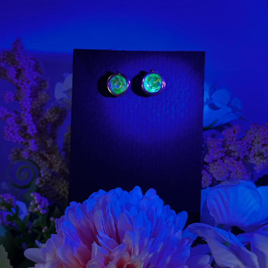 Uranium Glass Stud Earrings