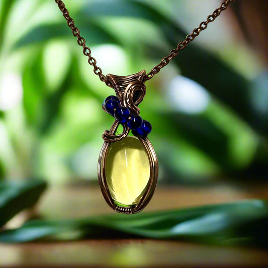 Uranium Glass Pendant in Copper