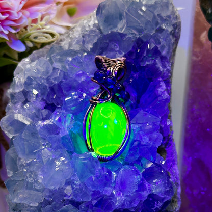 Uranium Glass Pendant in Copper