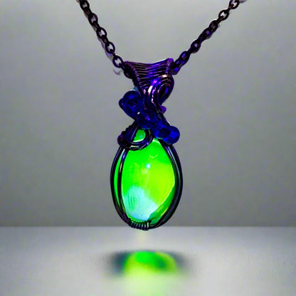Uranium Glass Pendant in Copper