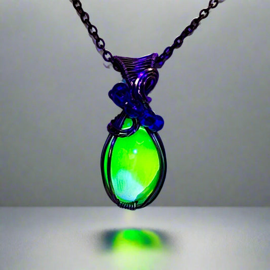 Uranium Glass Pendant in Copper